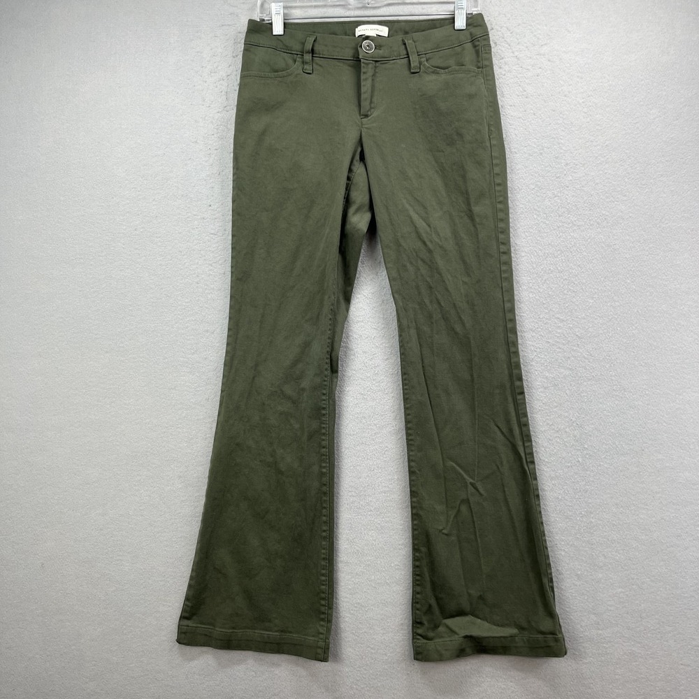 Banana Republic Pants Womens 2 Olive Green Flare Leg Stretch Cotton Casual Chic